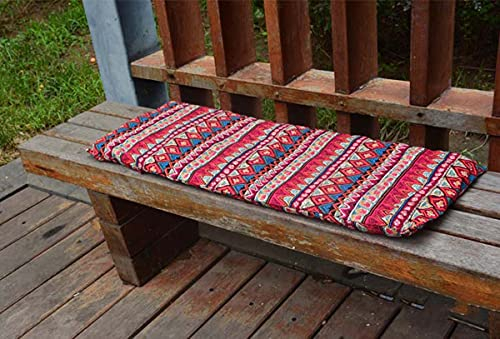Waigg Kii Bankkissen mit Befestigungsbändern, 2/3-Sitzer, Baumwolle, Gartenbankkissen, bedruckt, lange Bankauflagen für drinnen und draußen, Esszimmer-Terrasse (100 x 30 cm)
