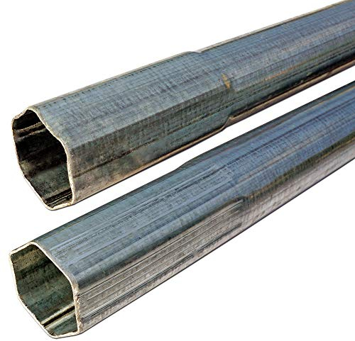 Mástil de antena de tubo de acero, soporte para mástil satélite/antena FM/soporte LTE/construcción/fijación de vela de sombreado, 2 x 1 m mástil de 190 cm, tubo galvanizado de 48 mm, 1 tapa de mástil.