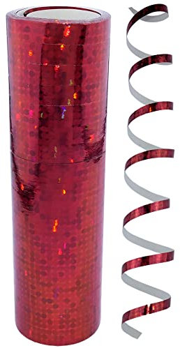 AERZETIX - C55285 - Rotolo di 18 stelle filanti bande nastri di decorazione 3.8m - colore rosso - spirale decorativa per festa compleanno matrimonio festival carnevale - in carta