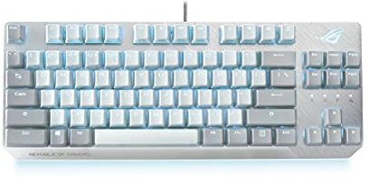 ASUS ROG Strix Scope NX TKL: Kabelgebundene mechanische RGB-Gaming-Tastatur, ROG Cherry NX Red-Schalter, Aluminiumgehäuse und Aura-Sync-Beleuchtung, Lunar White