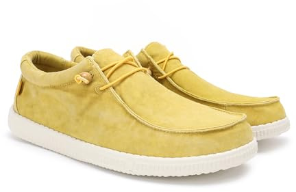 WALK IN PITAS | WP150 Washed | Mocassins pour Hommes | Chaussures Bateau | Slipon Loafers | Baskets d'été | Sneakers | Pantoufles Estivales | Chaussures de Walkinpitas | Mostaza 43