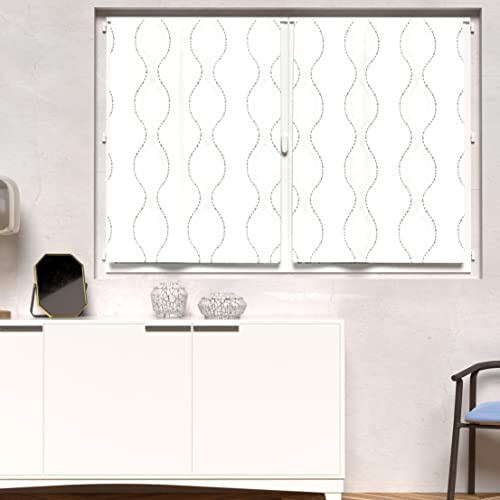 Soleil d'ocre Visillo para Ventana Pearl, Blanco, 90 x 120 cm