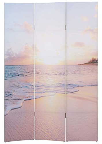 Mendler Foto-Paravent HWC-A83-180x121cm Ocean | Raumteiler, Trennwand, Sichtschutz, MVG-Zertifiziert