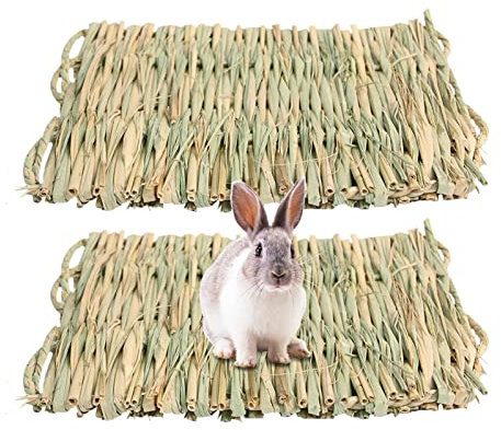 Facynde Heumatte,Strohgewebte Kaninchenmatten für Käfige | Hasenbettwäsche, Kaninchenkäfigpolsterung, natürliches Kauspielzeugbett für Meerschweinchen, Chinchilla, Eichhörnchen, Hamster
