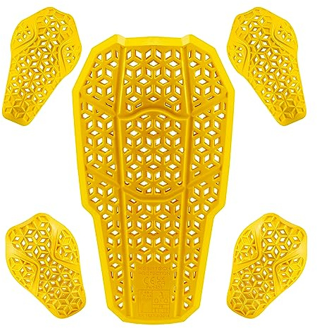 5 PC - CE Level 2 Certified Armor Pads, Level 2 Approved Back, Shoulder and Elbows Armor Protector Inserts for Motorcycle Jackets. (5 Pieces Armor Set)