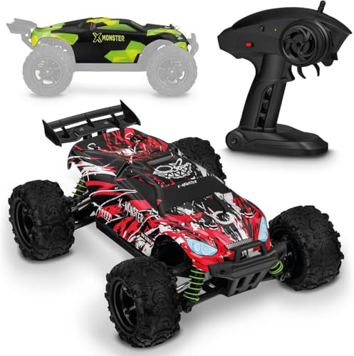 Overmax X-Monster 3.5 Auto RC Rally Velocità di 45 km/h Autonomia di 40 Minuti con 2 Batterie da 1700 mAh Trasmissione 4x4 Pneumatici ad Alte Prestazioni, Struttura in Robusto e Raggio d'Azione 100m