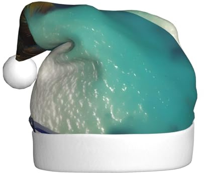YYHHAOFA Beach Coconut Sunshine Weihnachtsmütze – Festliche Ornamental-Weihnachtshut, Halloween-Accessoire für Feiertagsfeiern