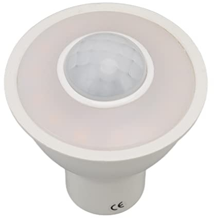Fafeicy GU10 Infrared Motion Sensor LED Bulb, 3000K Warm Light | 180° Detection Range, Automatic On/Off with 30s Delay, Flicker-Free 500LM Output, Bedroom and Living Room Use