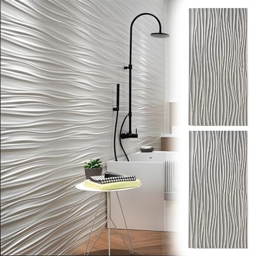 Innovz Wave Design 3D Wall Panel, Decorative Wall Cladding Panels for Living Room Lobby Office Gaming Setup, Cuttable 3d Wall Cladding, Easy to Install(Gray)
