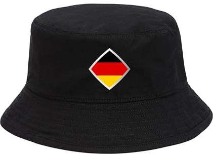 dalerno Deutschland Hut EM Fußball 2024 Herren Damen Anglerhut Fischerhut Bucket Hat Europameisterschaft Germany Fanartikel DE Public Viewing EM Deko Kappe Mütze Männer Frauen Fussball Quadrat