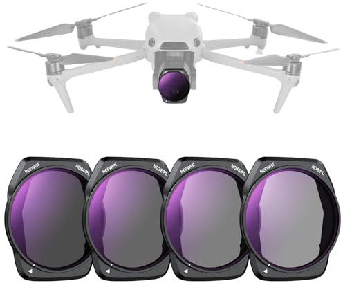 Neewer ND/PL Filter Set Compatible with DJI Air 3S, 4 Pack ND8/PL, ND16/PL, ND32/PL, ND64/PL Neutral Density Polarizer Drone Accessories Slim Multicoated HD Optical Glass, FL-A87