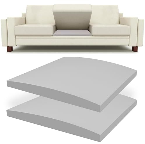 Lanswood Sofa Cushion Support for Sagging Seat 2Pack 50 x 50cm High-Density Foam Replacement Sofa Seat Cushions Curved Under Cushion Sag Repair-Grey