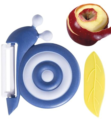 Pelapatate in ceramica – pelapatate manuale a forma di lumaca, utensile da cucina con manico antiscivolo, per frutta, cucina, campeggio, insalate, casa, attività commerciale, bambini all'aperto
