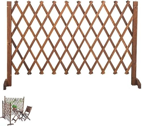ABBNIA Clôture en Bois, Grille décorative, Garde-Corps télescopique, Panneau de clôture extérieur, Treillis de Jardin, clôture stabilisée