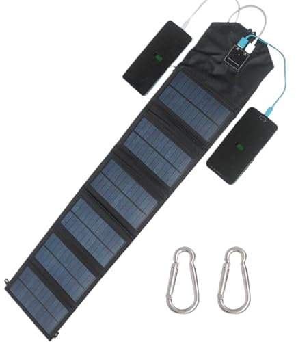 Caricabatterie solare per cellulare, pieghevole, 120 W, impermeabile, con doppie porte USB, in silicone, ideale per campeggio, spiaggia, escursioni, canottaggio, escursionismo, viaggi, caccia e