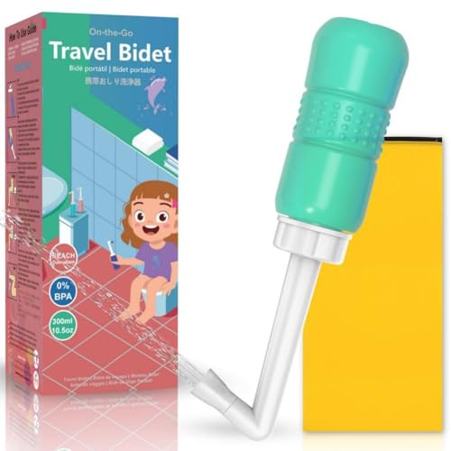 Flipped Warmth Perinealflasche Für Die Intimpflege, Tragbares Bidet Mit Aufbewahrungstasche, Umgedrehte Sprühflasche Zur Körperreinigung Für Die Persönliche Hygiene Nach Der Geburt,Grün,300ML