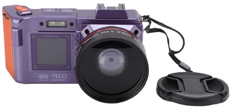 Fockety Caméra Numérique, 4K 70MP 50X Zoom Autofocus Vlogging Camera pour Youtube avec WiFi, Double écran et Flash, Caméra de Voyage Compact Grand Angle pour Garçons, Adolescents (Violet)