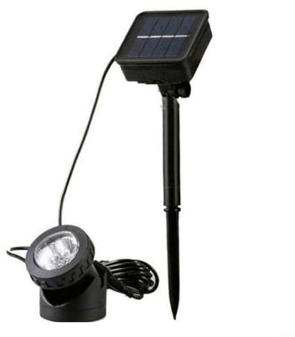 Snowchecking Luces solares para estanques para exteriores, impermeables, IP68, foco de estanque con ángulo ajustable de 90°, iluminación de paisaje de encendido/apagado automático para decoración de