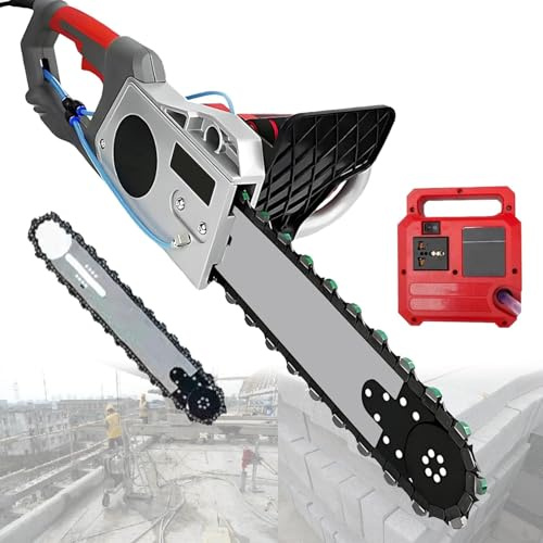 5800W/6500W Electric Concrete Chainsaw, 13in/18in Diamond Wall Cutter, Handheld Concrete Cutting Saw with Water Fed Dust Suppression, Ideal for Precision Wall Cutting