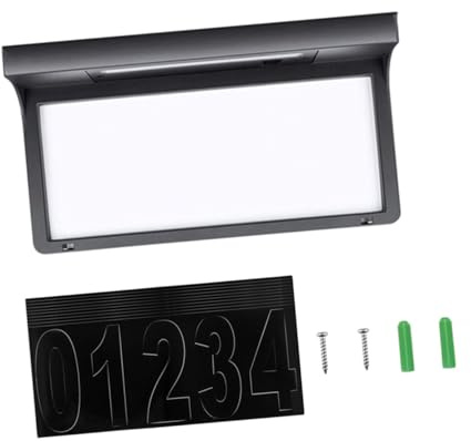 DEARMAMY Lampe Solaire Murale LED pour Numéro de Maison Extérieur Éclairage LED Puissant et Écoénergétique Numéro de Porte Visible la Nuit Lampe Adresse Solaire Moderne pour Jardin et