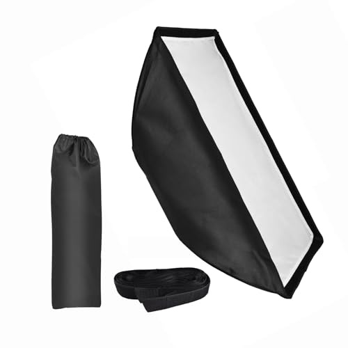 ERYUE Softbox Rettangolare Pieghevole con Griglia e Panno Morbido per Illuminazione da Studio Fotografico di Prodotti Streaming Live, per Supporto, Robusto e Portatile, 24 * 35 Pollici,