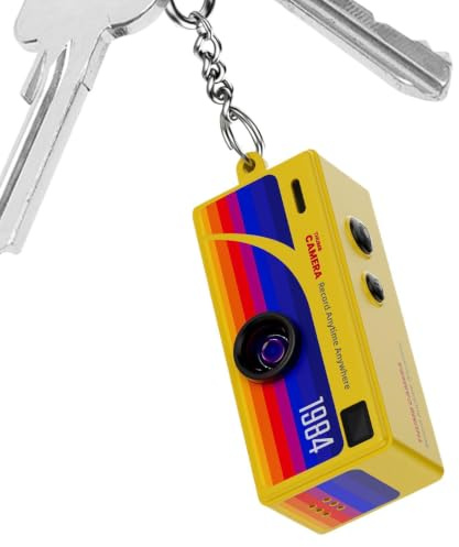 Vintage Keychain Camera, Portable HD Pocket Camera, Tiny Photography Cameras with Sturdy Build, Mini Accessory, Fun Gadget with Interactive Design, Cameras Keychain for Travel Birthday