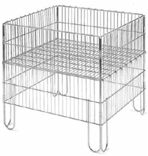 Cesta Bancarella Espositiva Pieghevole mm.600x400x800 in tondino di ferro con Ripiano Mobile contenitore ripieghevole per arredo promozionale negozi supermercati fiere