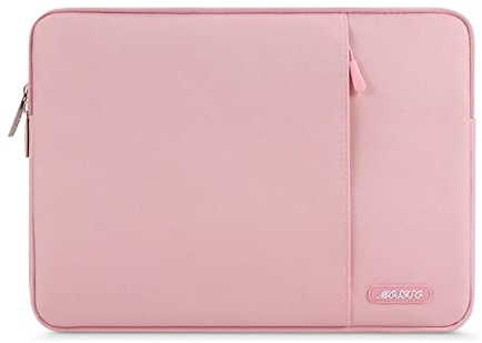 MOSISO Housse Ordinateur Portable 13 Pouces avec Poche,Rose | 13 Pouces Laptop Sleeve Polyester Verticale Sac Compatible avec MacBook Neo/Air M5 M4 M3 M2 M1/Pro M2 M1