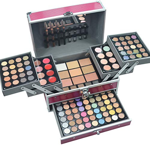 MUUZONING 132 Farben Lidschatten Concealer Lipgloss powder foundation Pulver erröten Makeup Palette Set - Sleek Pulver Augenschatten -Satte Farben Kosmetik Kit - Perfekt für Profi-und tägliche N1