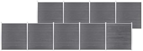 vidaXL Gartenzaun WPC Sichtschutzzaun Lamellenzaun Windschutz Sichtschutz Zaun Steckzaun Systemzaun Garten 1564x186cm Grau Aluminiumstange