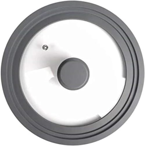 Universal Silicone Pot Lid,Replacement Tempered Clear Glass lid for saucepan,instant pot, frying pan, skillet (gray, 16/18/20cm)