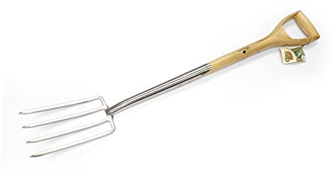 Greenman Border Fork Narrow Stainless Steel Heavy Duty Ash Handled 100cm x 14cm