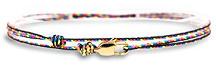 Cavigliere Sottile Da Uomo e Donna Con Chiusura a Clip Fatta a Mano - Gioielli Da Surfista - Cavigliere In Tessuto Minimalista - 100% Impermeabile e Regolabile (Oro scuro retrò)