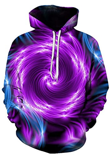 Wyhaoyun Primavera ed Estate Europa e America 3D Stampa Digitale Coppia Felpe con Cappuccio Casual Maglione con Cappuccio Allentato Uniforme da baseball-5XL