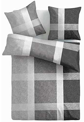 Bestlivings Bettwäsche 2-TLG (Cross Check) - Öko-Tex - Bettbezug 135x200cm + Kissenbezug 80x80cm Bettdecken Set mit Reißverschluss, 100% Baumwolle