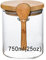 Tarros de Vidrio con Tapa Hermética Madera y Cuchara, recipientes de vidrio para almacenamiento de alimentos, Botes de Cristal decorativos de cocina para café/té/azúcar/especias/Hierba/Cereales
