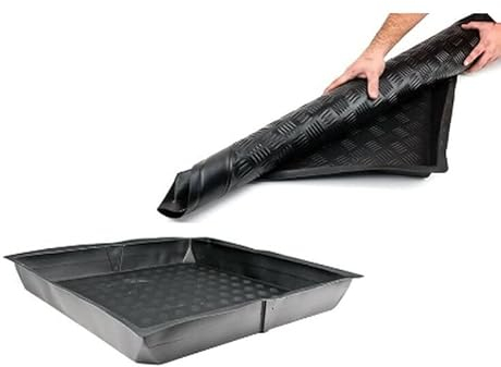 Weedness Flexible Auffang-Wanne 80 x 80 x 12 cm Kunststoff Wasserdicht - Pflanzboden Grow Anbau Blumentopf Plastik Pflanz-Schale Untersetzer Pflanzen