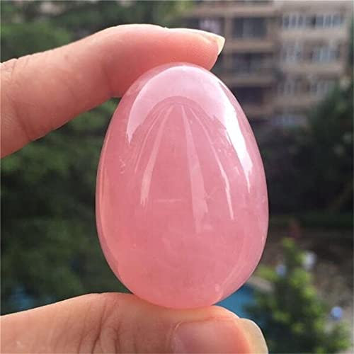 HXSCOO Bola de Huevo de Cristal de Cuarzo Rosa Natural, Esfera mágica, Piedra de Ejercicio curativo (Size : S 30x20mm)