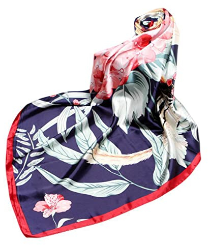 FAIRYGATE Sommerschal Seidentuch Haare Damen Mädchen Kunstseide Schal Quadratischer Seidenschal Halstuch Sanftmütig Haarband Gürtel Weich Elegant Damenschal 78023