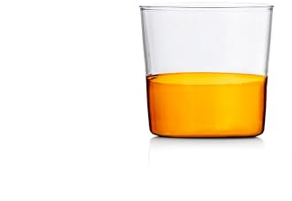 Ichendorf Milano Bicchiere Acqua, Ambra - Trasparente, Collezione Light Colore, 30 cl, Vetro Borosilicato, Fatto a Mano