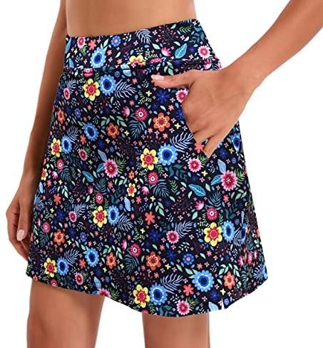 Oyamiki Active Women's Golf/Tennis Everyday Casual Athletic Skort with Bike Shorts