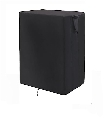 Onlyme Pizzaofen-Tischabdeckung, 83 x 63 x 90 cm, schwarz, wasserdicht, Polyester mit Polyurethan-Futter | 420D Oxford, winddichte Schnallen, Kordelzug, Belüftung & Griffe, UV-beständig, für Garten, Grill, Küche, Werkbank