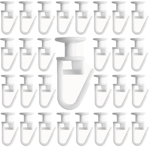 VHPNWJOB 100 PCS Curtain Gliders for Window, Curtain Rails Sliding Hooks, Plastic White Curtains Track Glider Hooks Curtains Hook 11 mm for Door and Rail