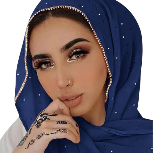 Pajg Hijab Schal für Frauen Weich Chiffon Bergkristall Lang Schal Mode Muslim Hijab Kopftuch Schal Schal