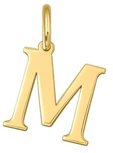Rodium – Buchstabenanhänger aus 585er Gelbgold – 14-Karat-Initialen-Anhänger für Halskette oder Armband – Geschenk für Frauen – hergestellt in Italien