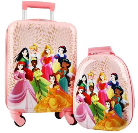 Disney Princess Character Art 2-Pack Backpack and 18 Luggage Set