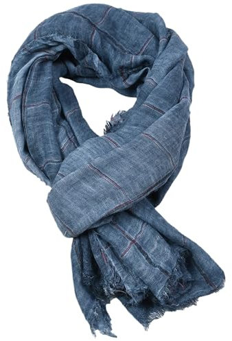 AIEOE Herren Vintage Schal 175cm Casual Winterschal Kariert Halstuch Accessoires Weich Blau