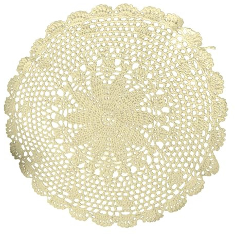 Mantel de Ganchillo | Mantel Individual de algodón | Tapete de Encaje Hecho a Mano | Decoración Trenzada Redonda | Tapete de Mesa de Cocina | Mantel Individual | Mantel Individual | Tapetes