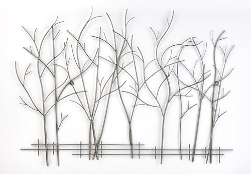 Kobolo Wandbild STICKS Metallkunst mit 3D-Effekt 111x3x79 cm Silber