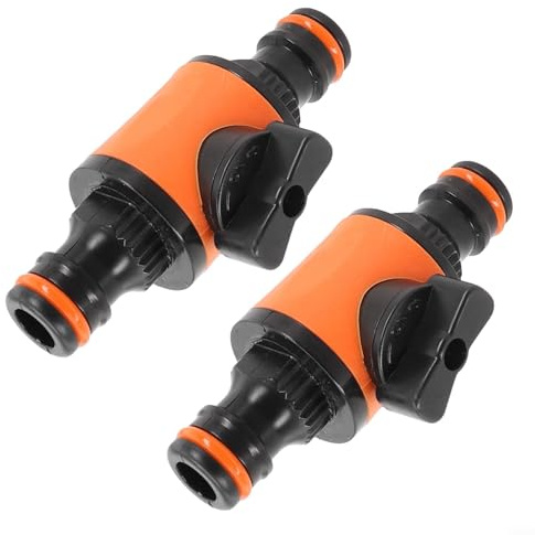 Oniissy 2PC Hose Pipe Tap Shut Off Valve Fitting Connector Garden Garden Quick Coupler,Garden Hose Pipe in Line Tap Shut Off Valve Fitting Connect Adaptor Tool Gadget